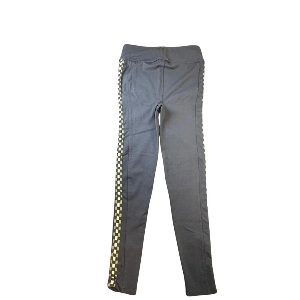 Free‎ People FP Movement Black Leggings Checkerboard Side Stripe Small NWT K2